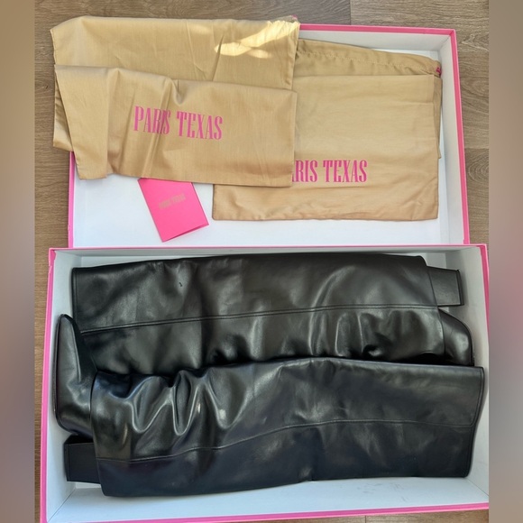 Paris Texas Jane Folded Leather Over the Knee Boots 90mm - Black - Picture 15 of 15